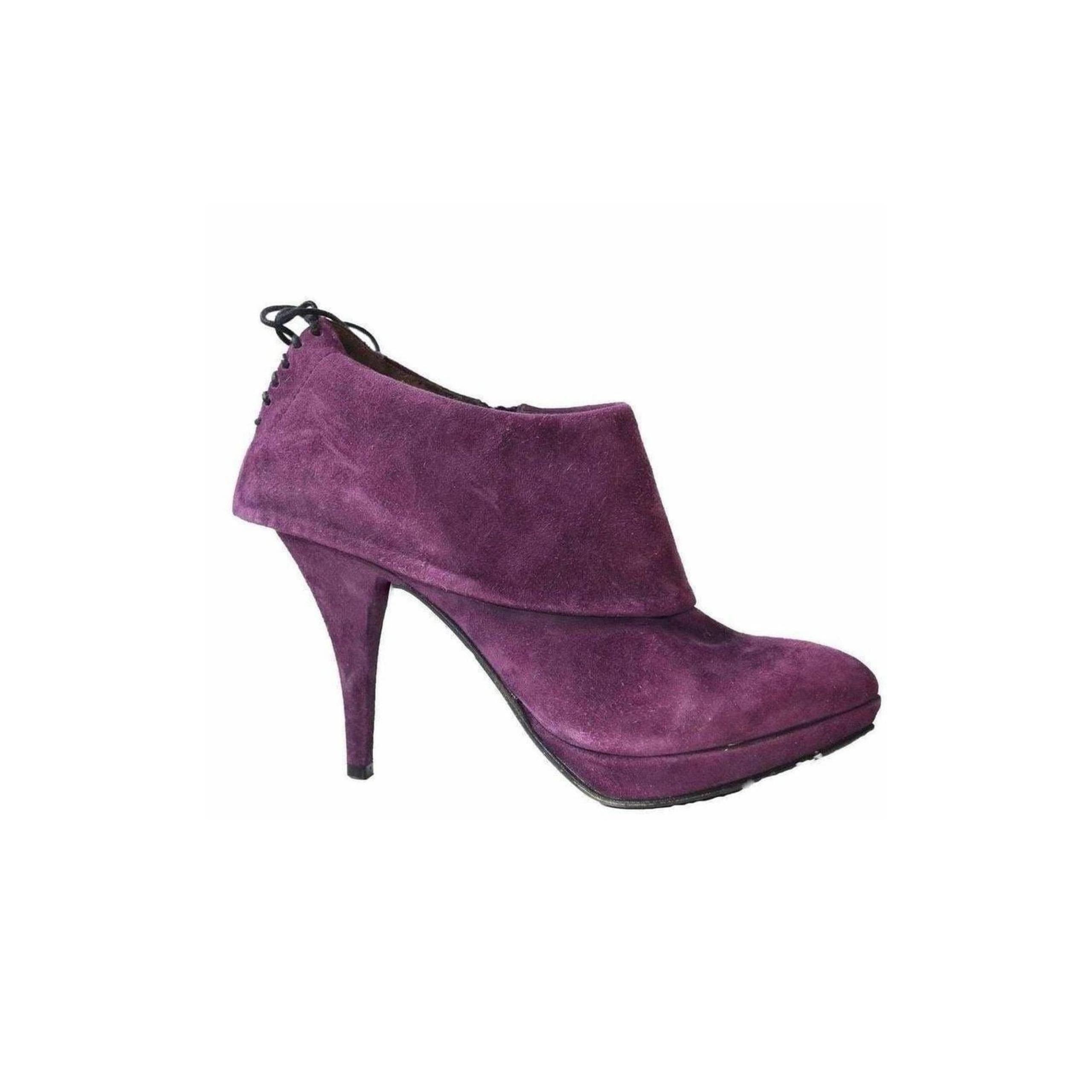 Latitude Femme - Purple Suede Booties - It 35.5